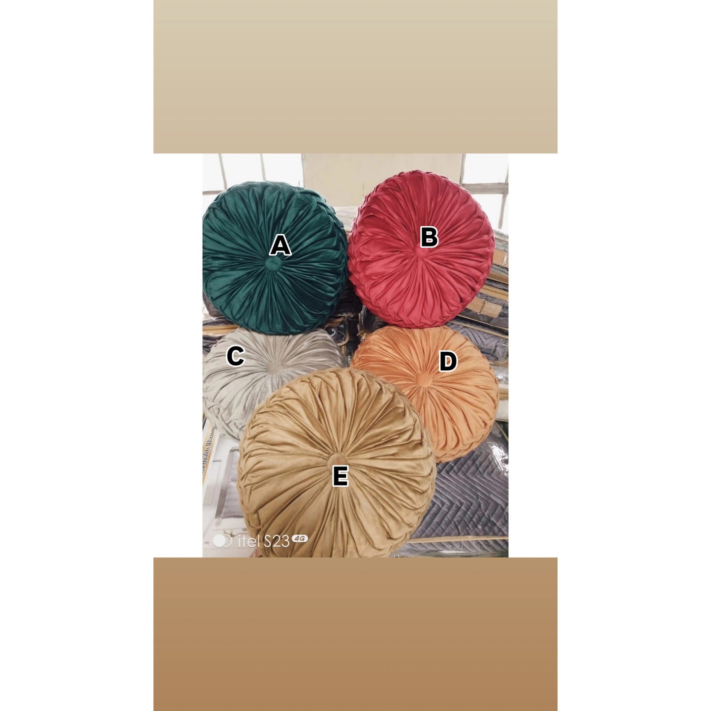 Round velvet decorative pillow