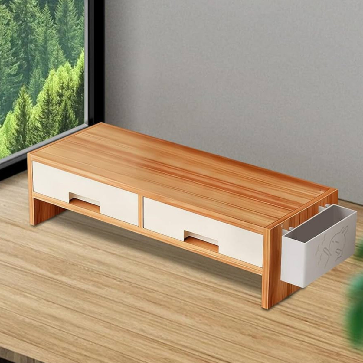 Desktop Computer Bamboo Monitor Stand Riser