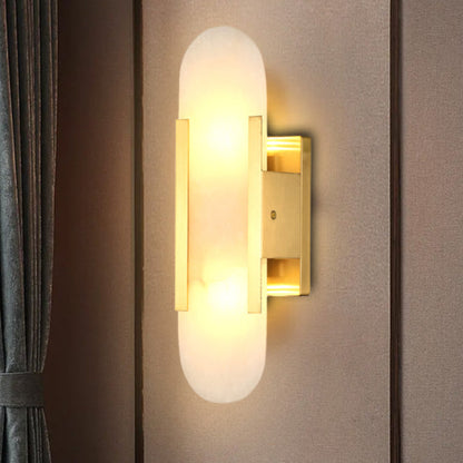 Marble Wall Lamp with Gold Frame WH 2024 G902 23 TC