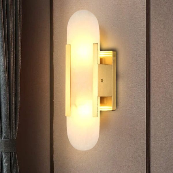Marble Wall Lamp with Gold Frame WH 2024 G902 23 TC