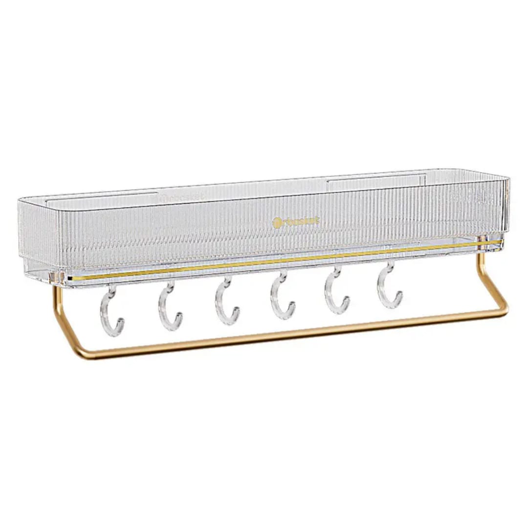Wall mounted bathroom shelf