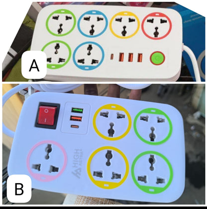Power socket extension with 5 and 6 sockets