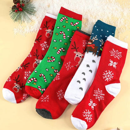 5 Pieces Christmas Themed Woolen Socks Pack