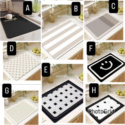 Super Absorbent Nonslip Drain Dish Drying mat