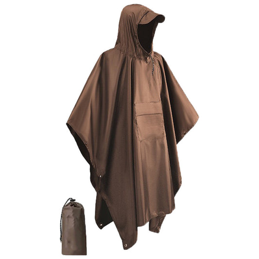 Unisex adult rain poncho with cap