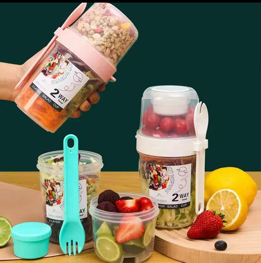 Salad cup oats storage