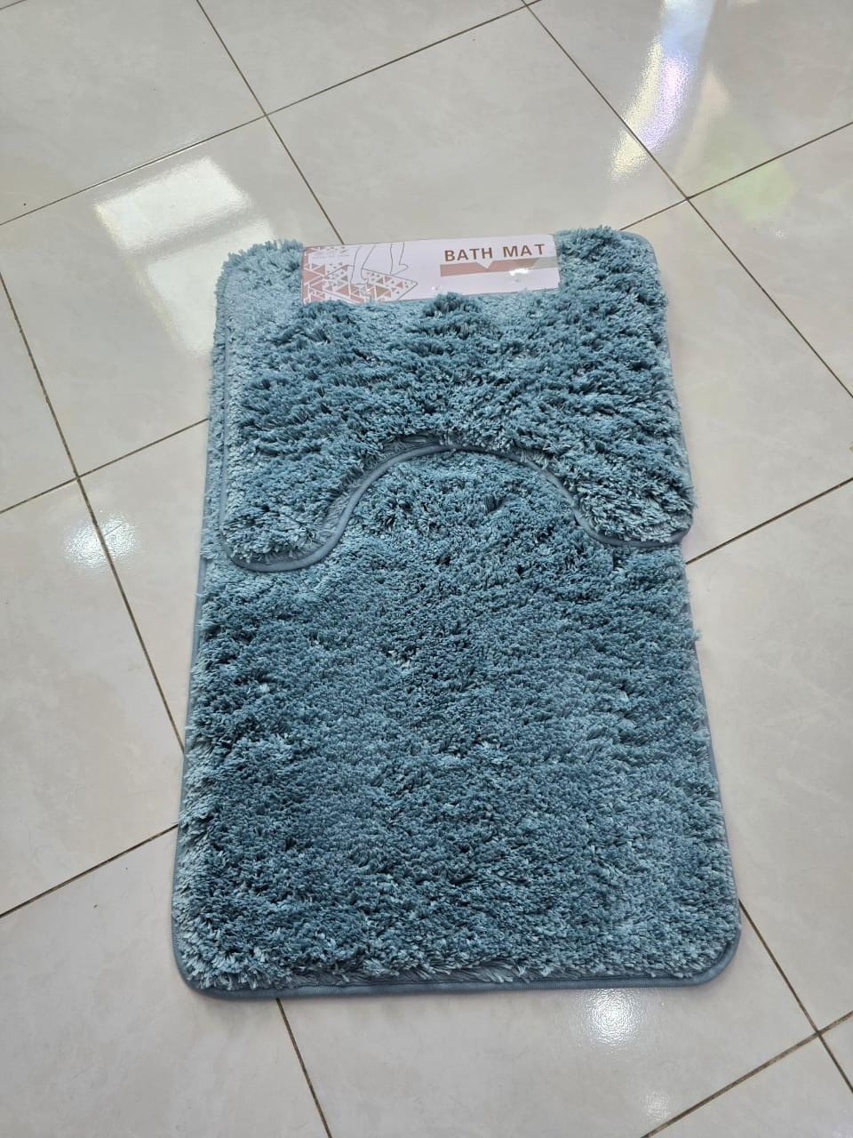 2Pcs  Plush bath mat set