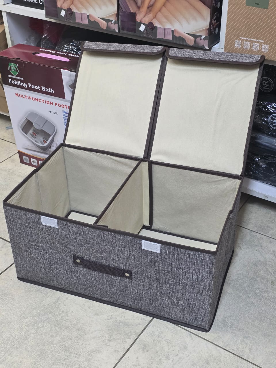 Partitioned foldable closet organizer