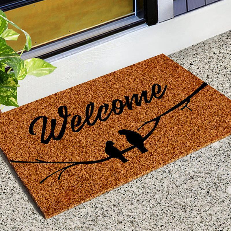 Rubber bottom entryway mat