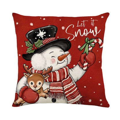 Christmas themed Linen Throw pillow cases