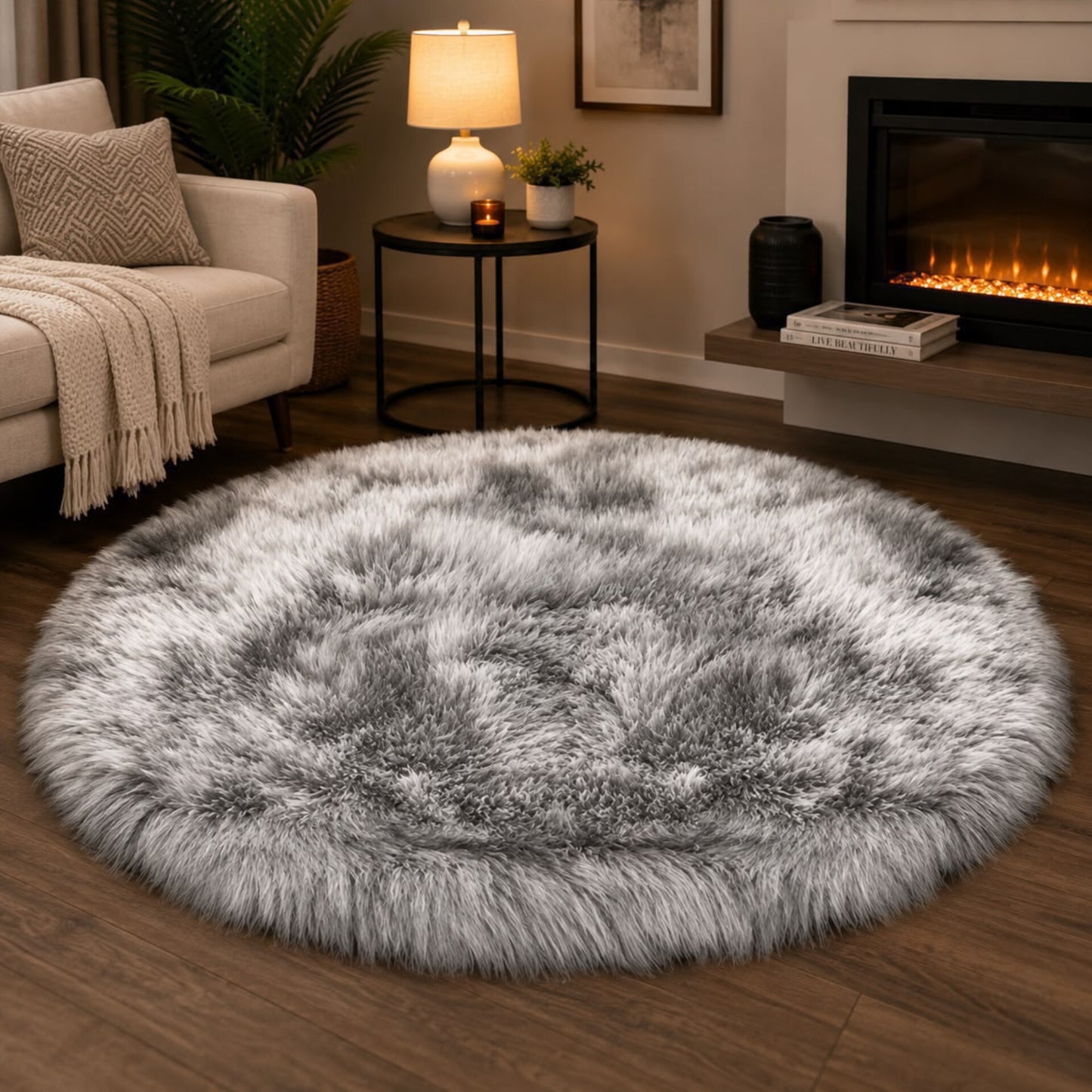 100Cm Fluffy Shaggy Bedside Carpet