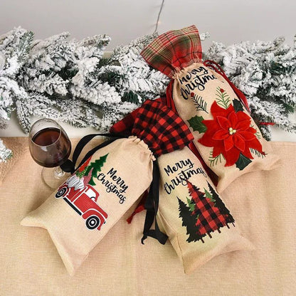 Christmas Themed Wine Bottle Cover