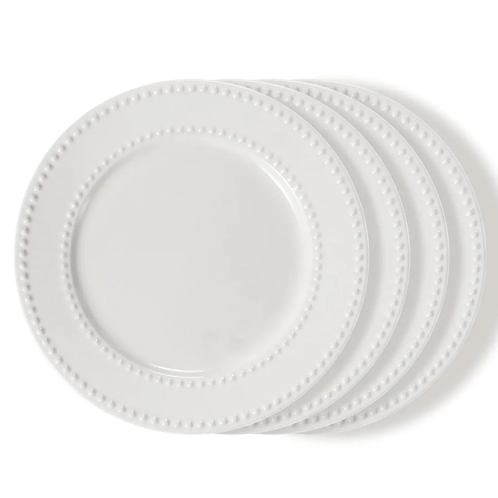 6Pc dotted white ceramic dinner plate