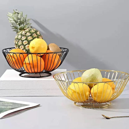 Round Metallic Fruit Basket