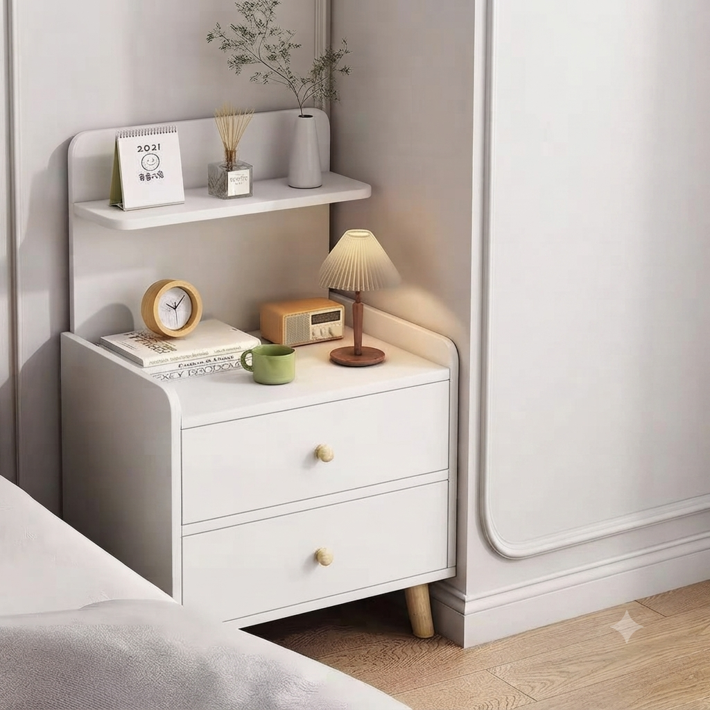 Wooden Bedside Table with Drawer