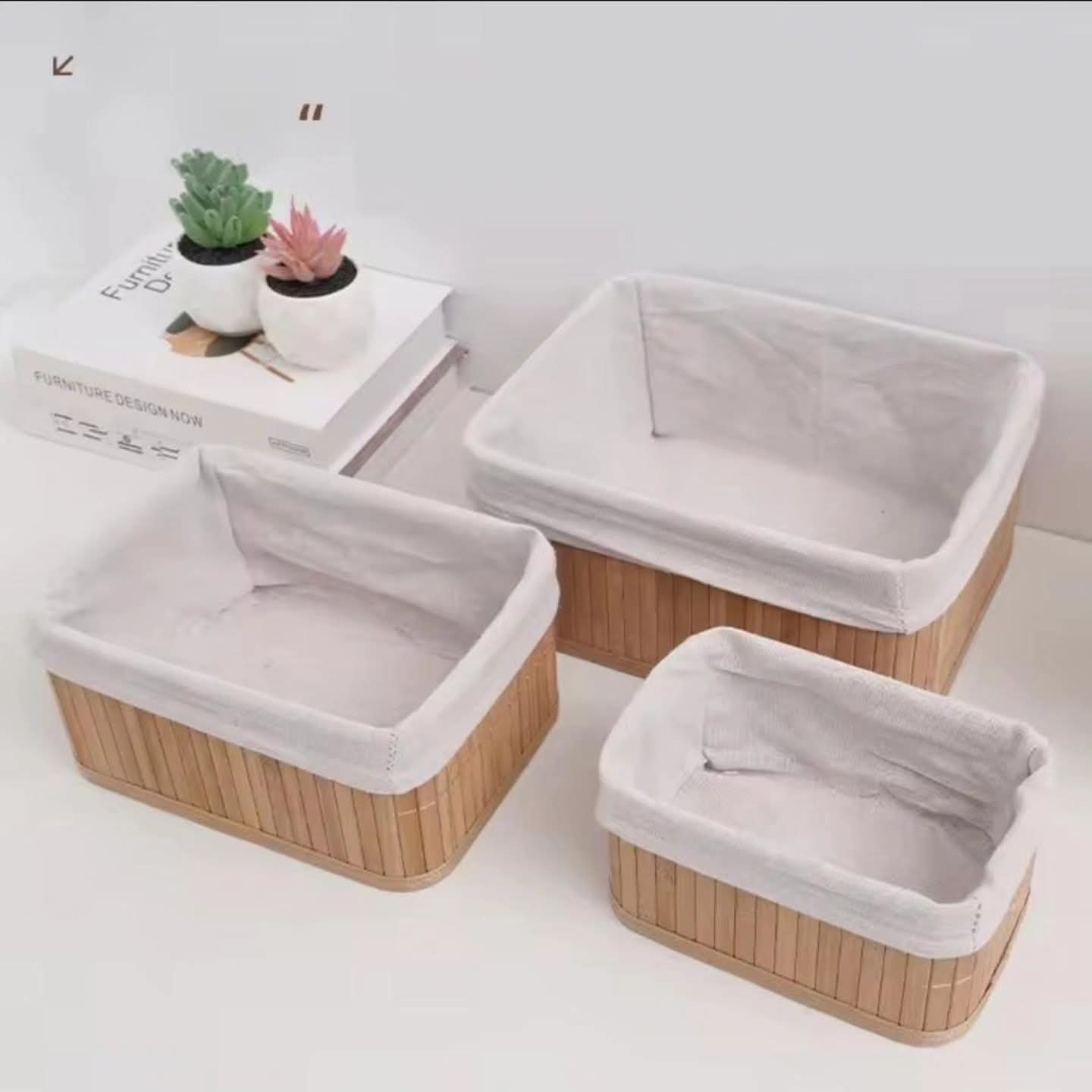 3 in 1 Hand Woven Rattan Storage Baskets