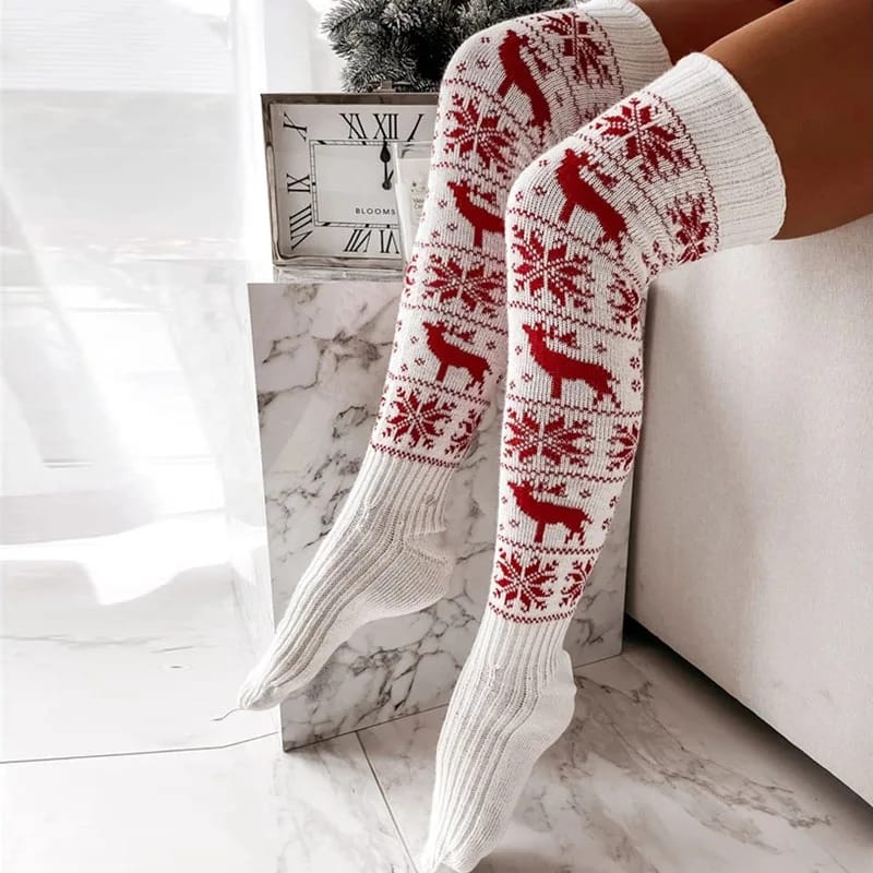 Christmas Knit Over the Knee Socks