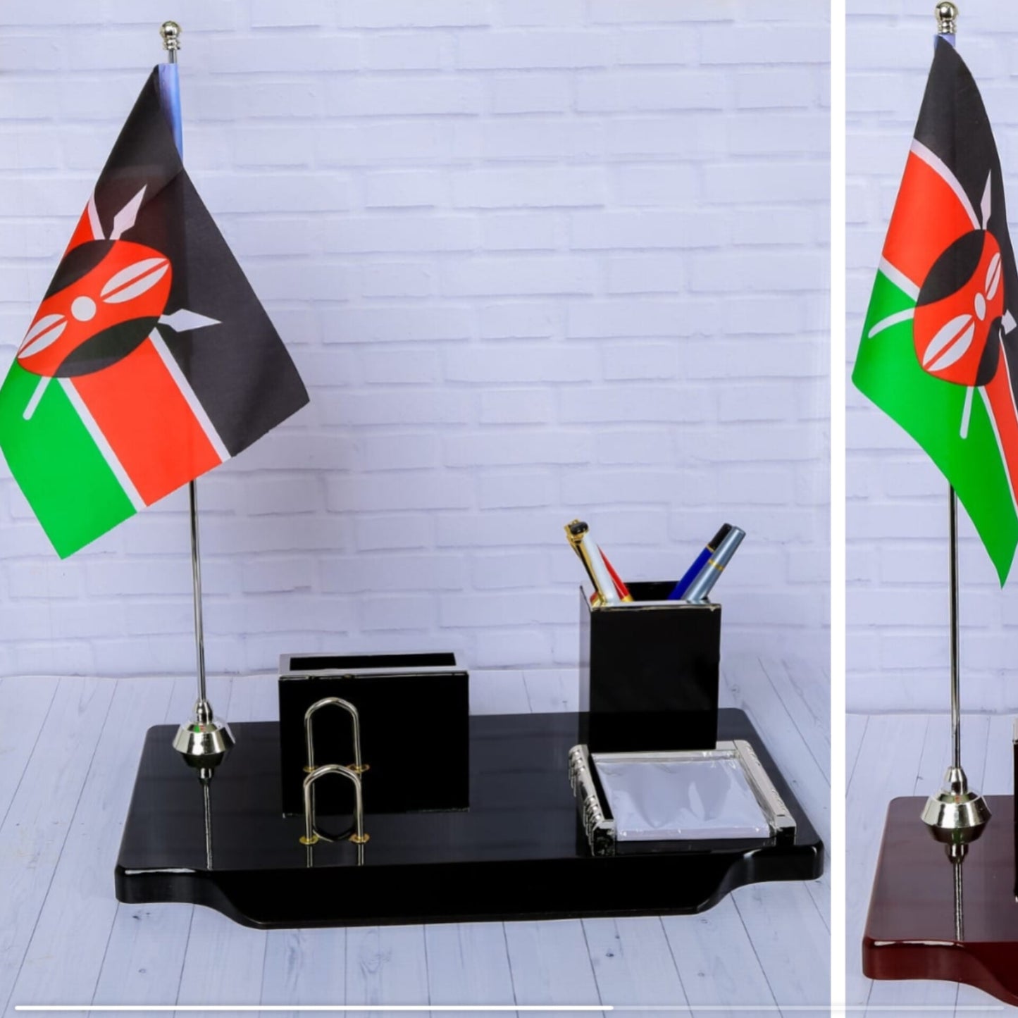 Desk organizer with Kenyan flag
