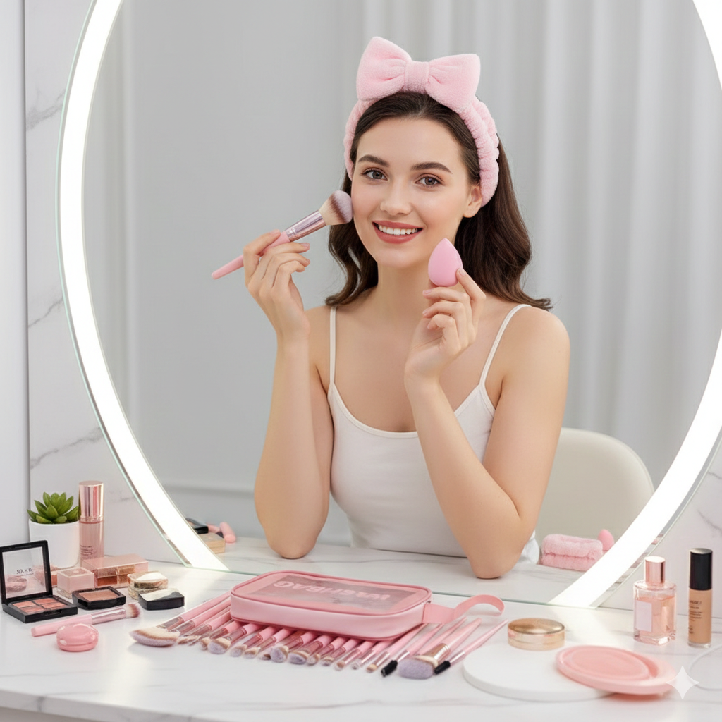 40 Pcs Professional Makeup Brush and Beauty Accessory Kit