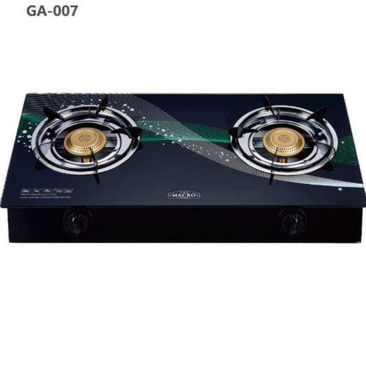 Double Burner Glass Top Gas Stove GA-007