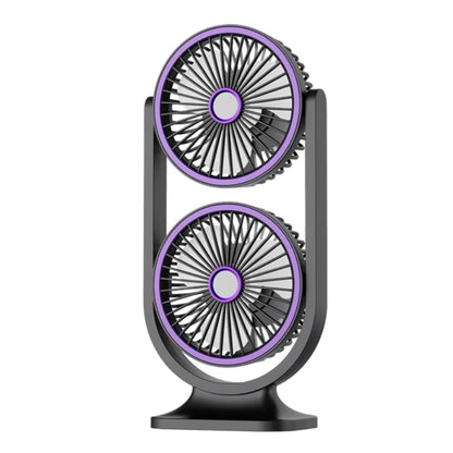 Hurricane rechargeable 360 dual head desktop fan USB charging cooling fan