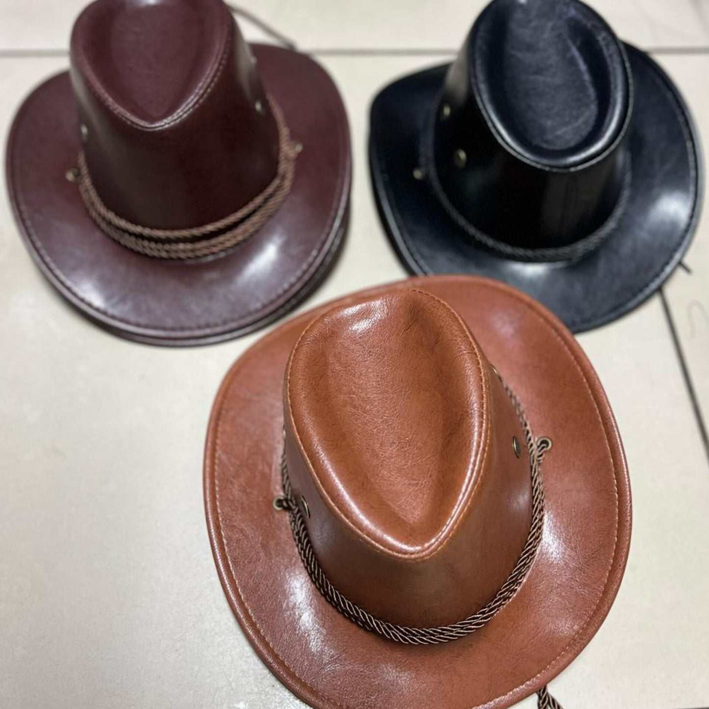 Kids cbc leather cowboy hats