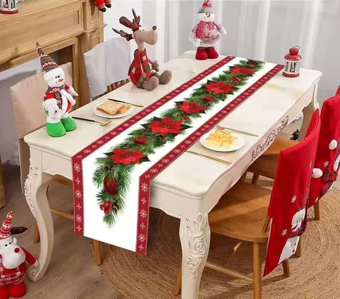 33*185cm Christmas Linen Table Runner