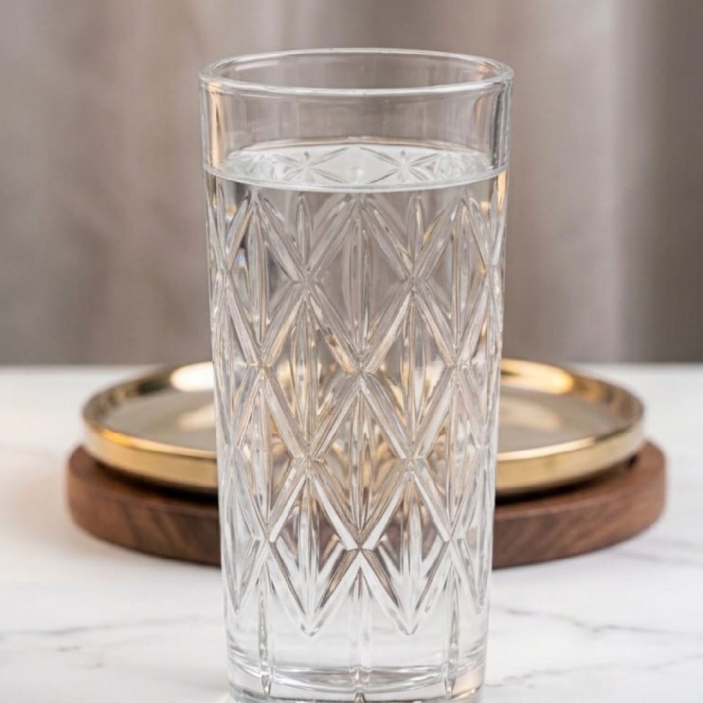 Set of 6 Diamond long glass
