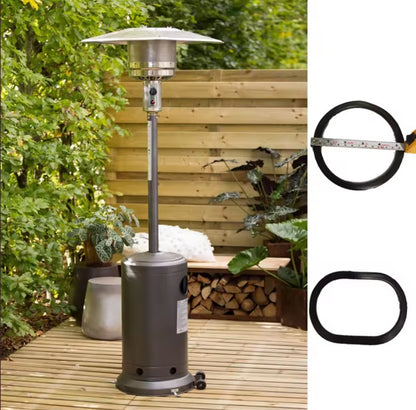 Mushroom patio heater with wheels