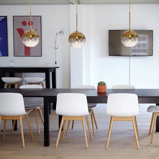Gold ceiling pendant with bulb