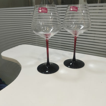 6 PC's Red Cherry Stemmed Wine Glass Set Gha