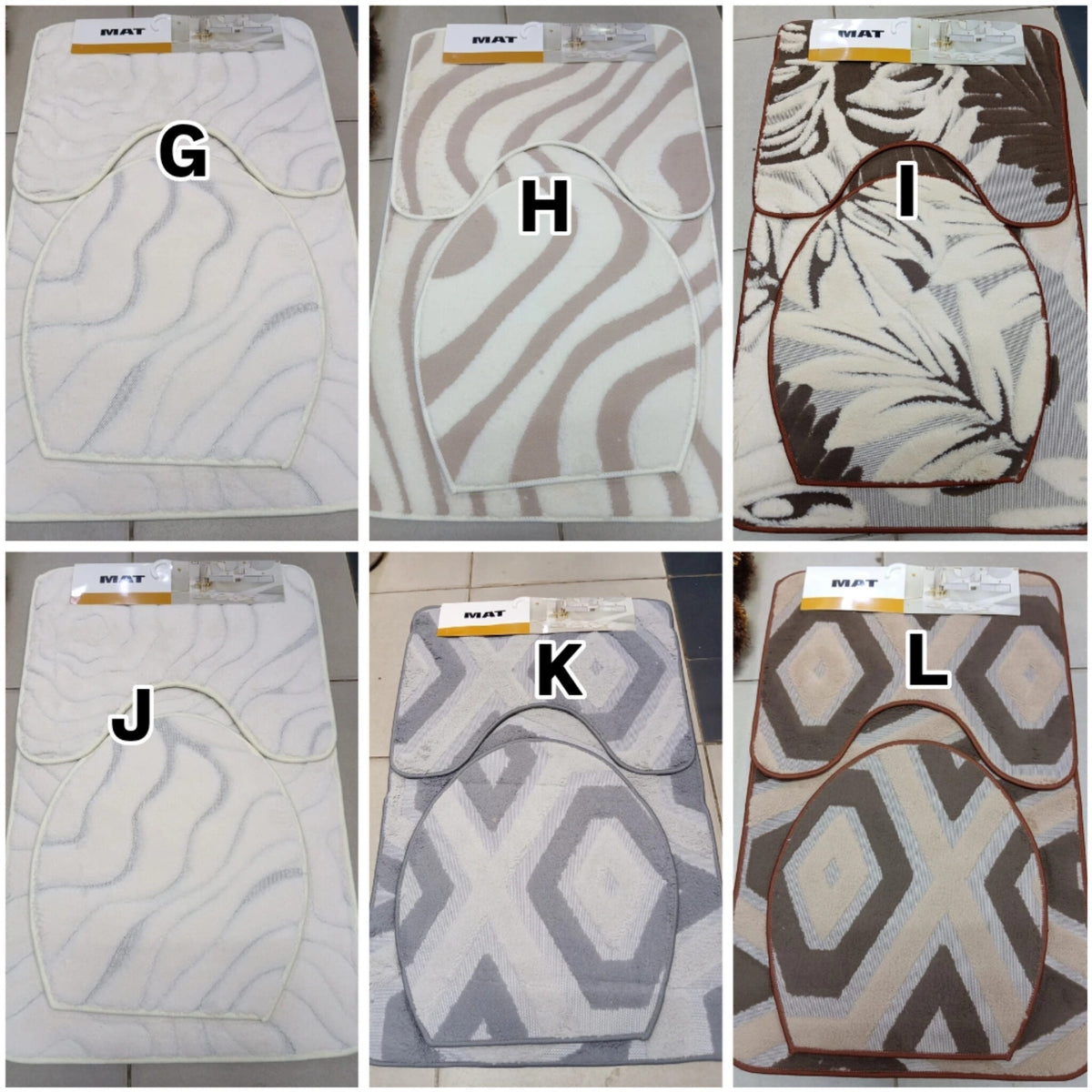 3Pcs  Toilet Mat Set