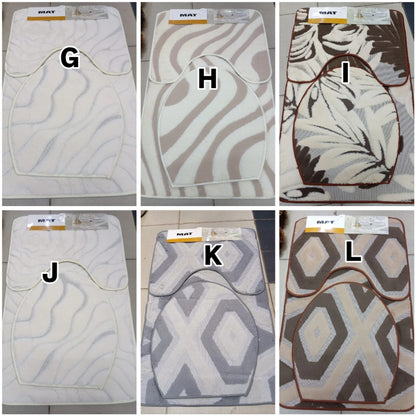 3Pcs  Toilet Mat Set