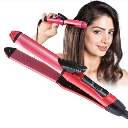 2 in 1 Hair flat iron and tong