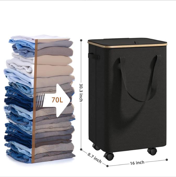 Laundry basket with wheels