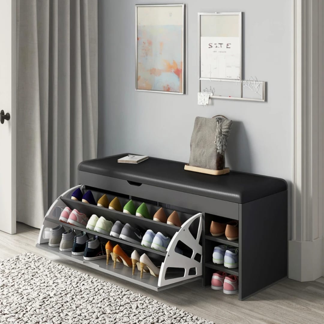 Bucket flip shoe rack