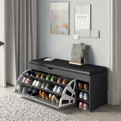 Bucket flip shoe rack