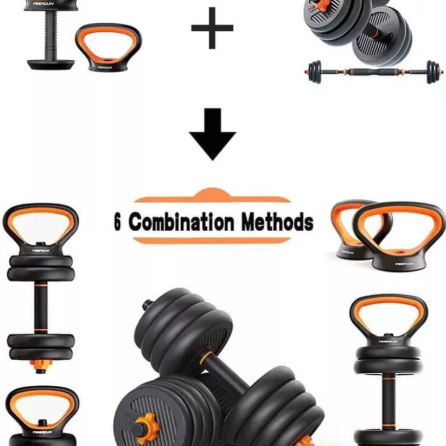 50kg 6-in-1 Adjustable Kettle Bell Weights