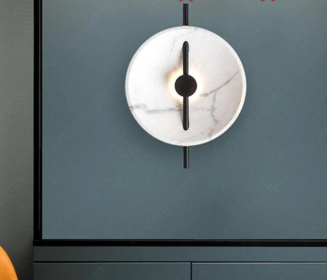 Circular Marble Pattern Wall Sconce