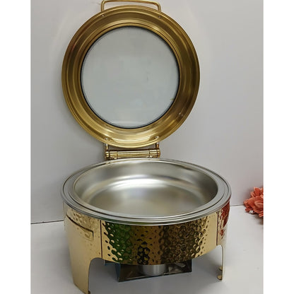8 Litre Round Golden Chaffing Dishes