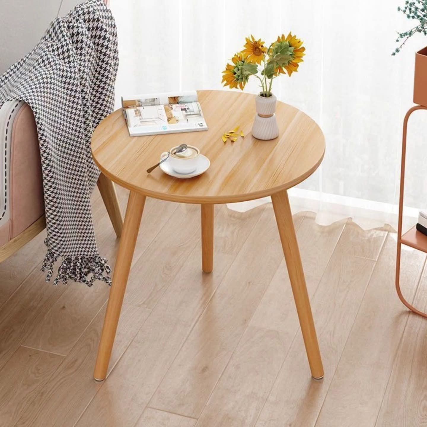 Round Wooden Side Table