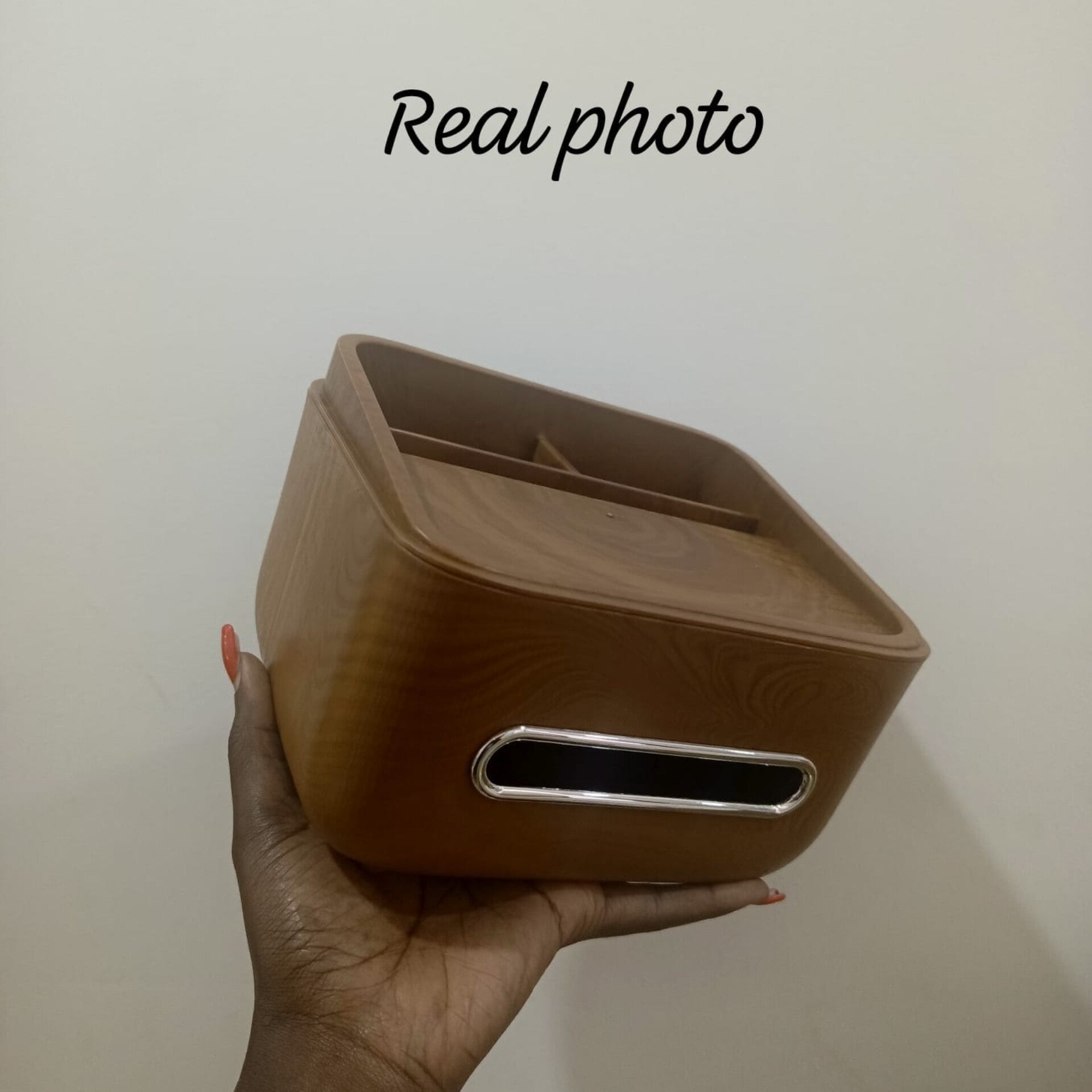Wood Grain Tissue Holder