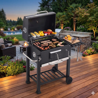 Heavy Duty Commercial Barbecue Grill With Side Table