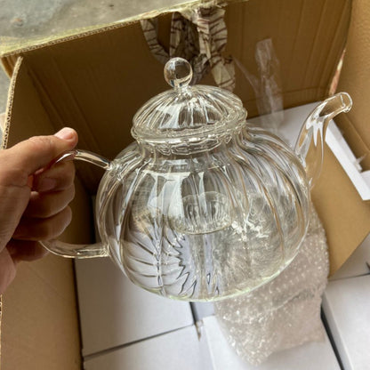 800ml Striped Borosilicate Teapot