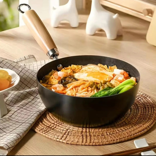 Coated deep frying pan without lid