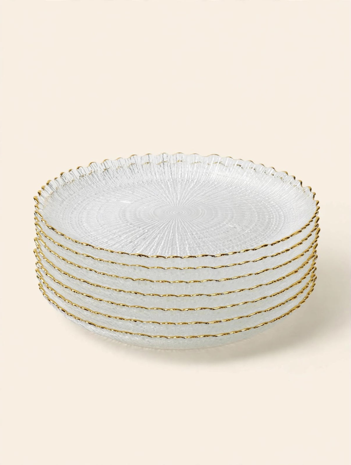 6Pcs Sunburst Glass Dinner Plate Set