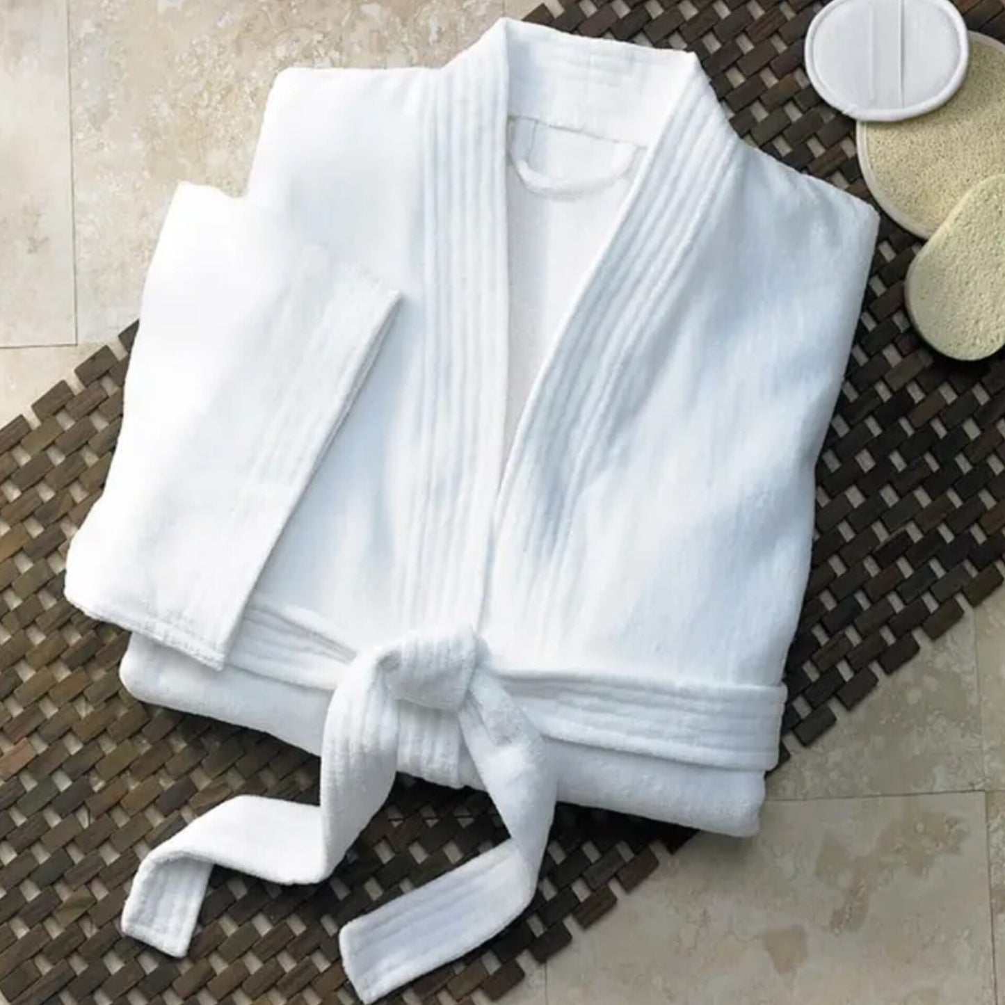 Pure White Soft Cotton Bathrobe