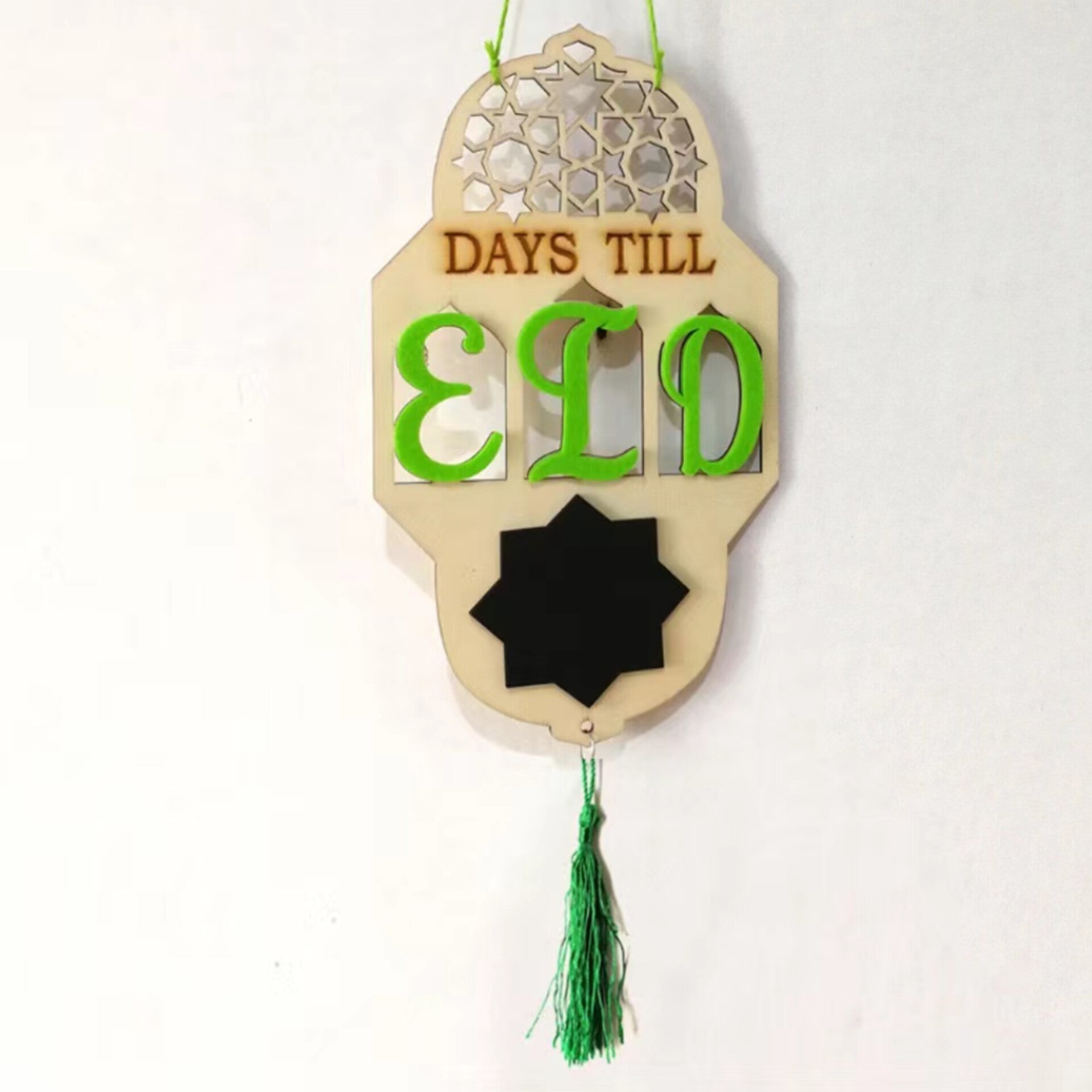 Hanging Wooden Days Till Eid Countdown Sign