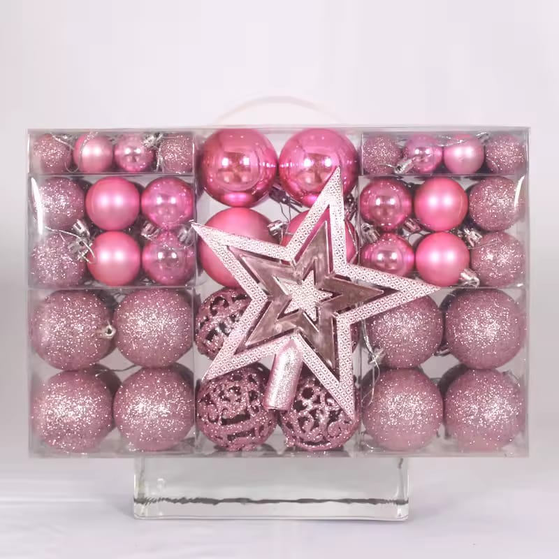 101 Piece Christmas Tree Decor Balls and Star Topper Set