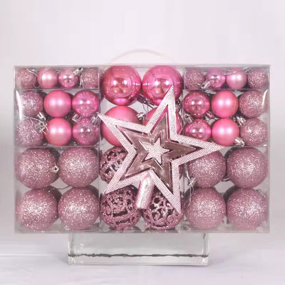 101 Piece Christmas Tree Decor Balls and Star Topper Set